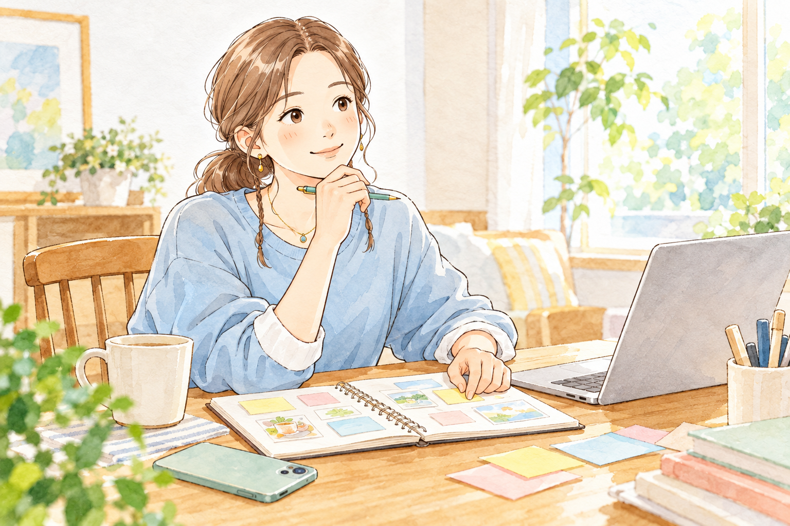 交流をしながら、自分の本作りの様子も伝える。