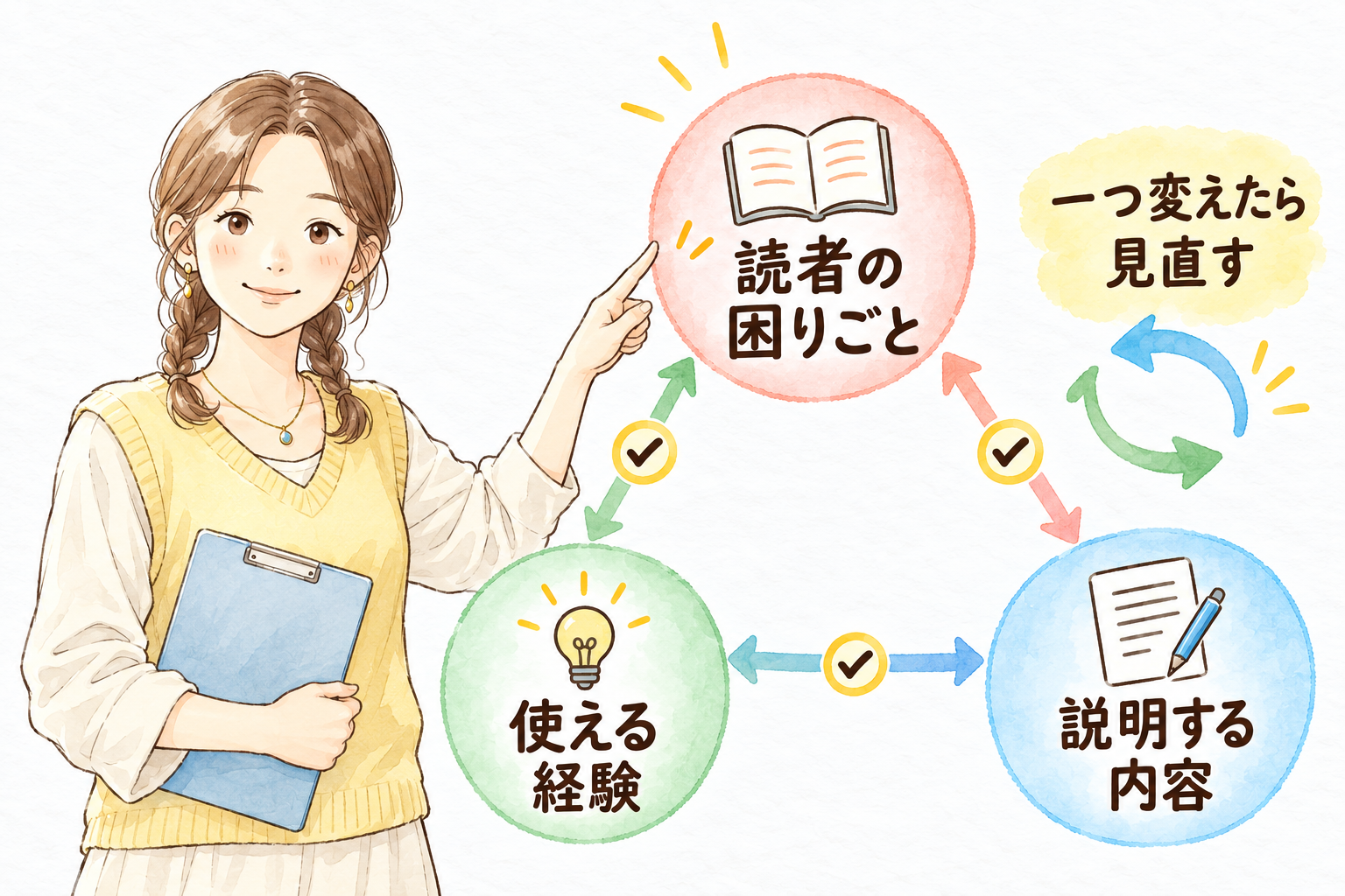 読者の困りごと、説明できる経験、本に書く内容がかみ合っているかを確かめる。