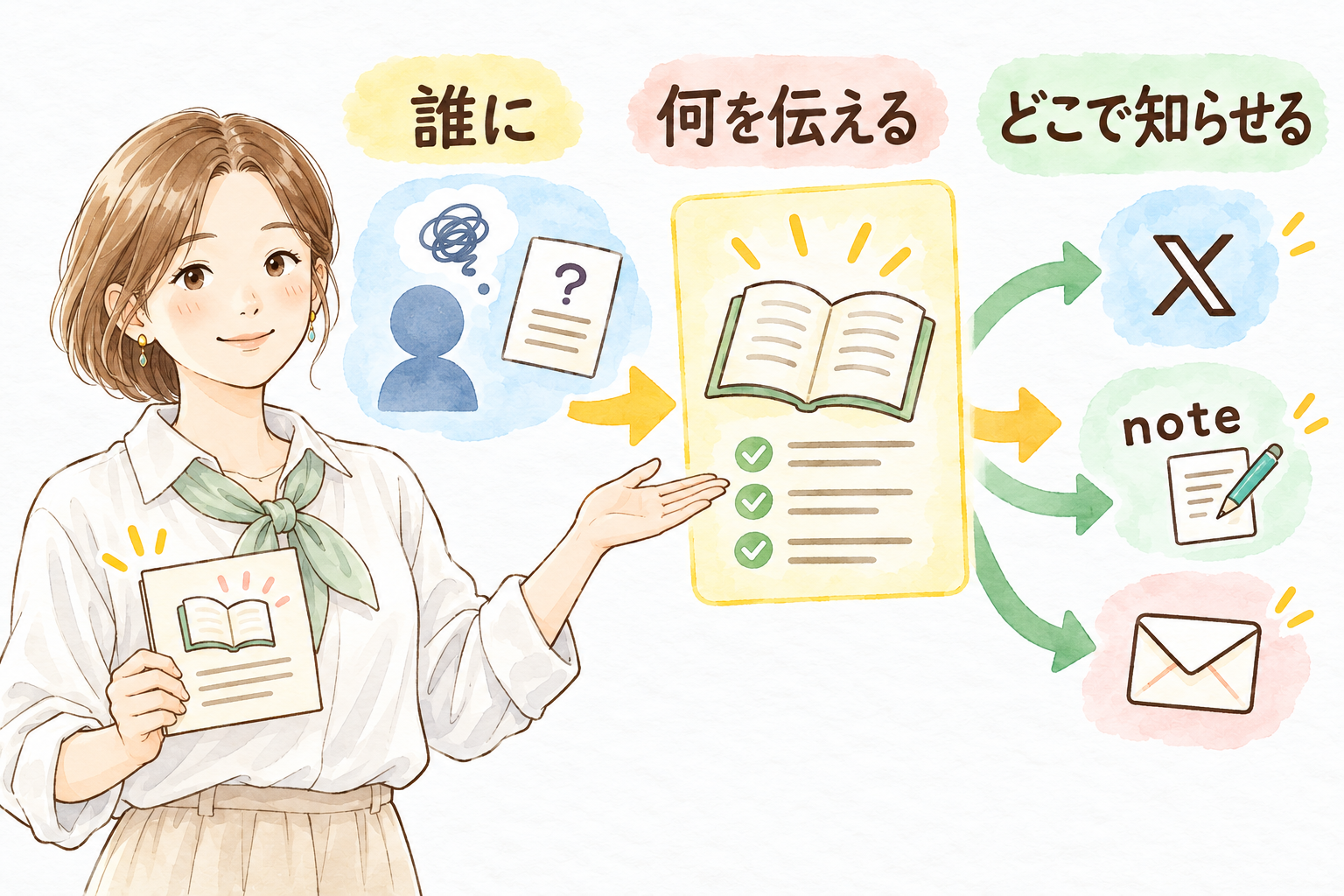 誰に何を伝えるかを決め、その人に届く発信場所を選ぶ。